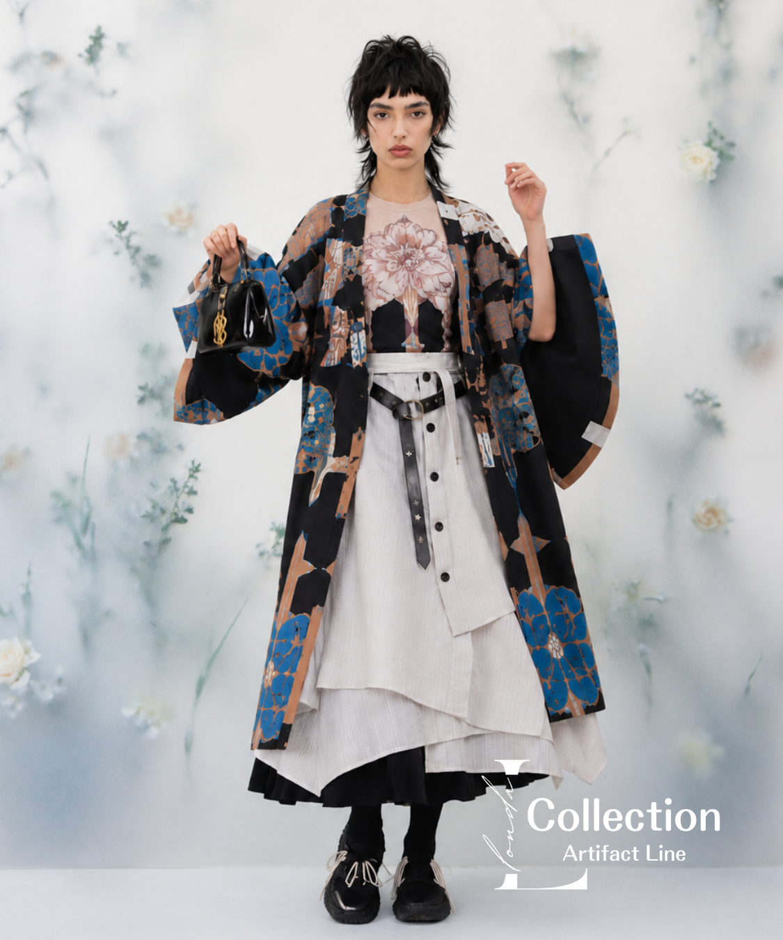 Graphic Pattern Kimono Jacket