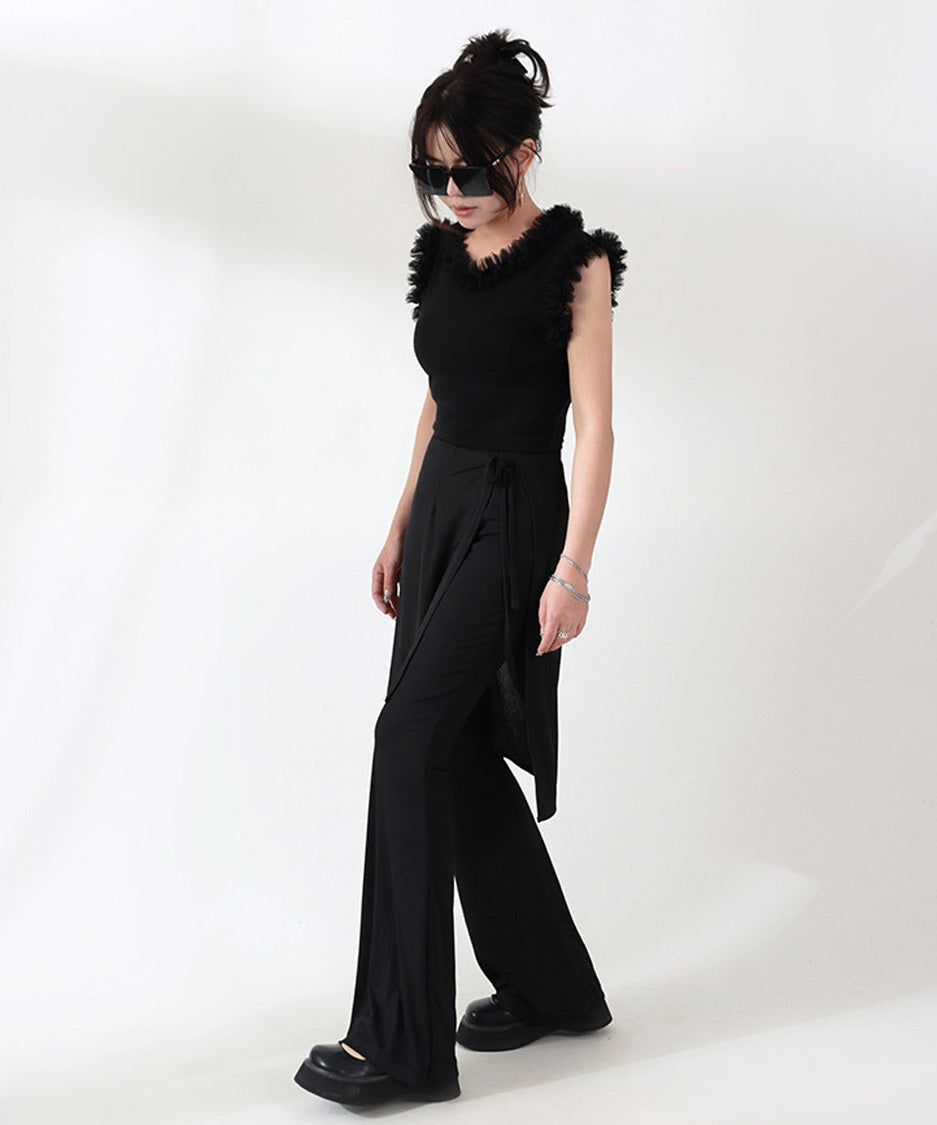Tulle Frill Crop Top