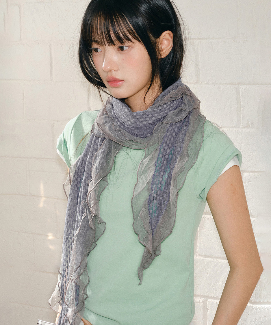 Wavy Lace Panel Scarf