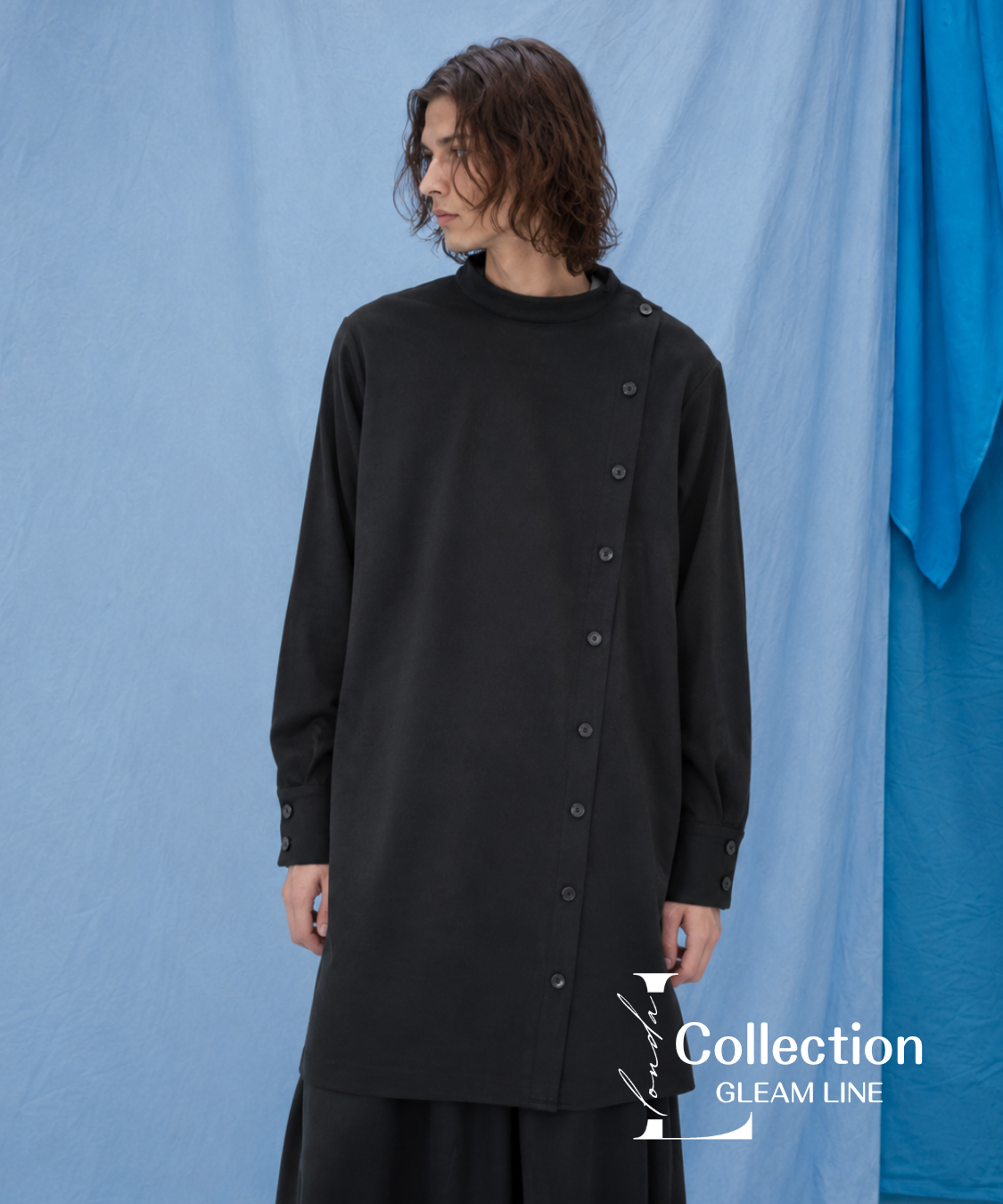 Diagonal Button Loose Long Shirt