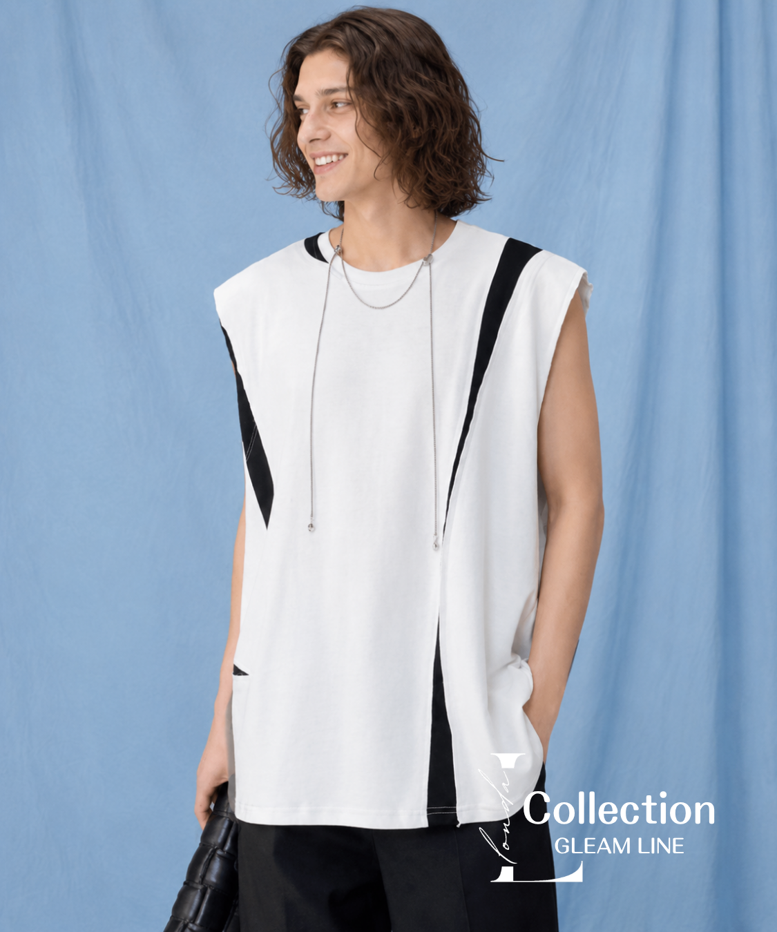 Bicolor Slit Sleeveless Top