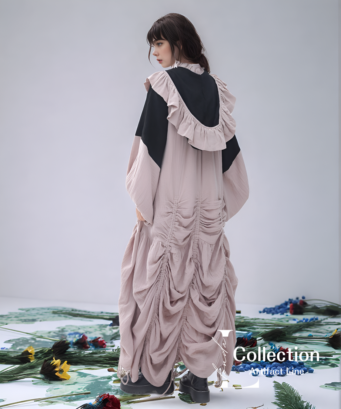 Gathered Hood Panel Dress