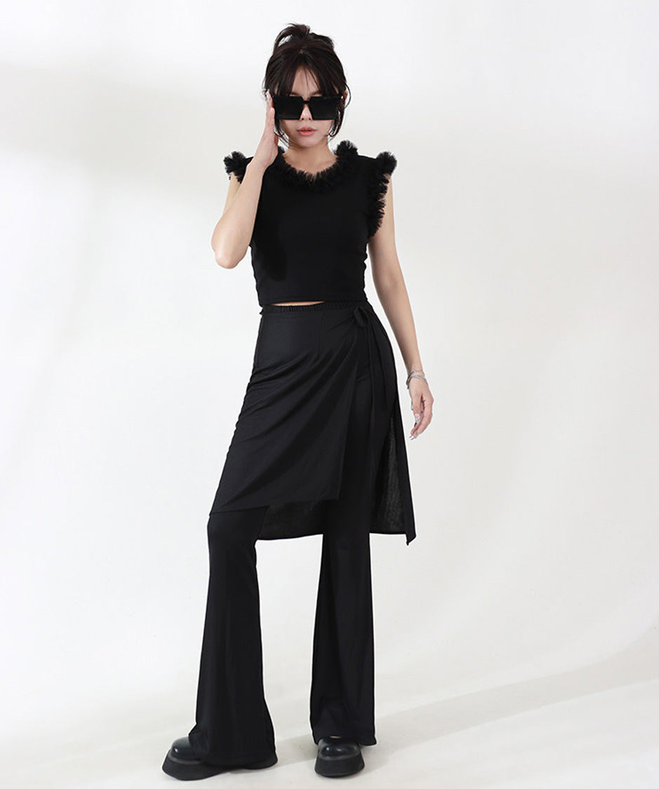 Tulle Frill Crop Top