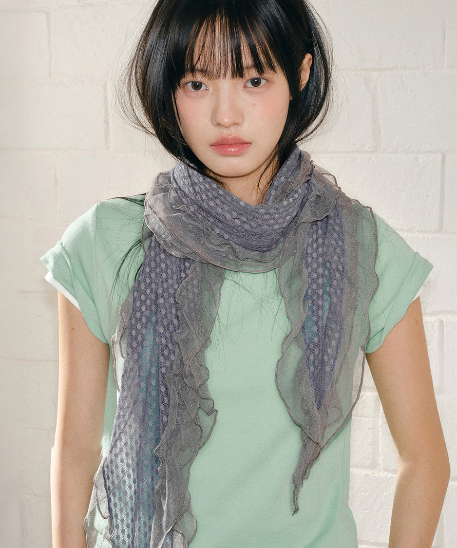 Wavy Lace Panel Scarf