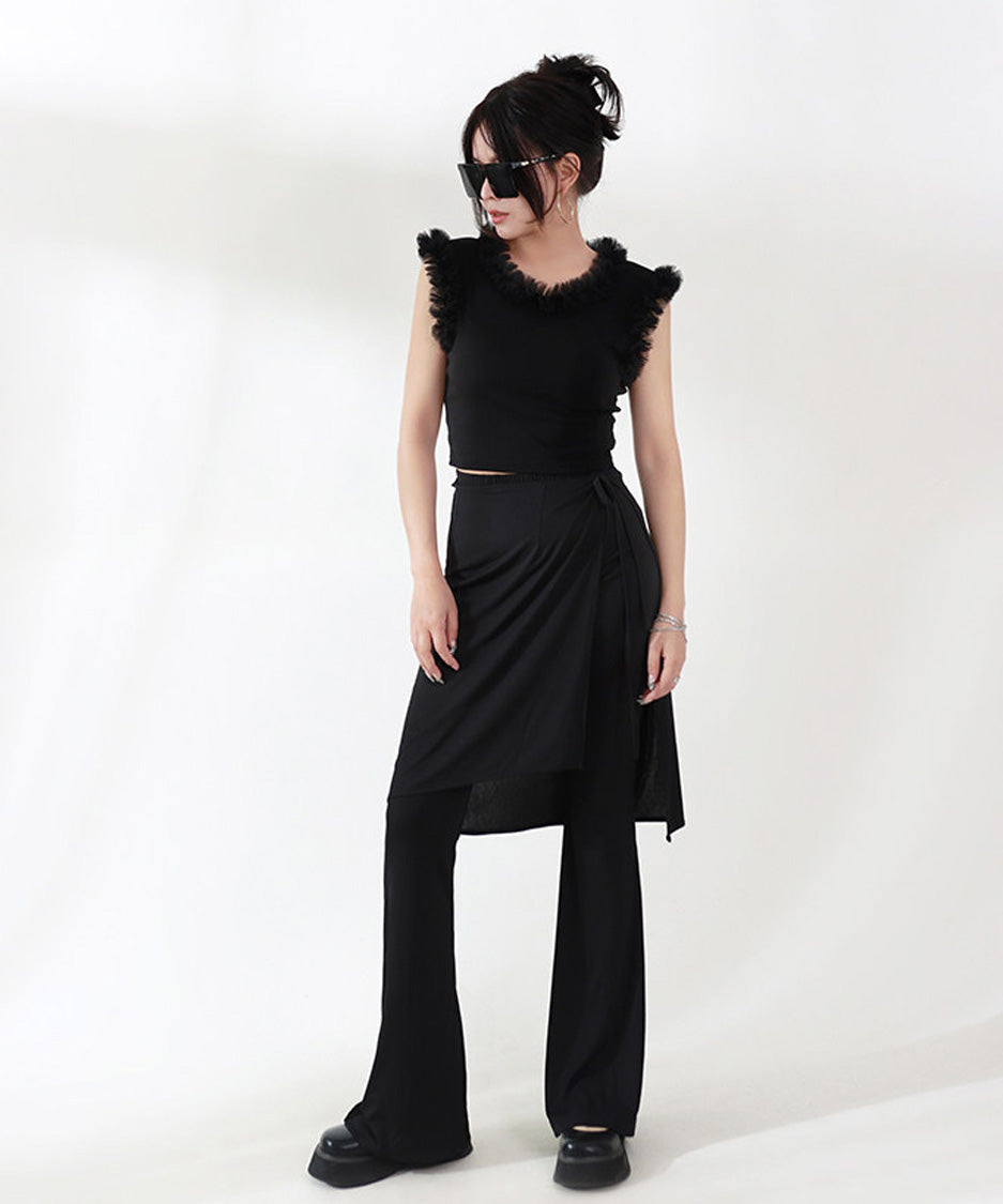 Tulle Frill Crop Top