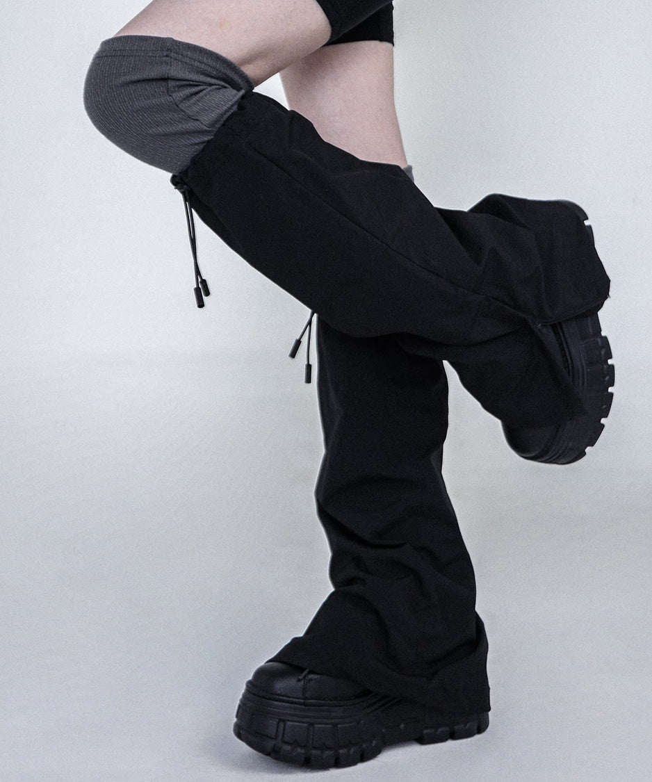 Drawcord Panel Leg Warmers