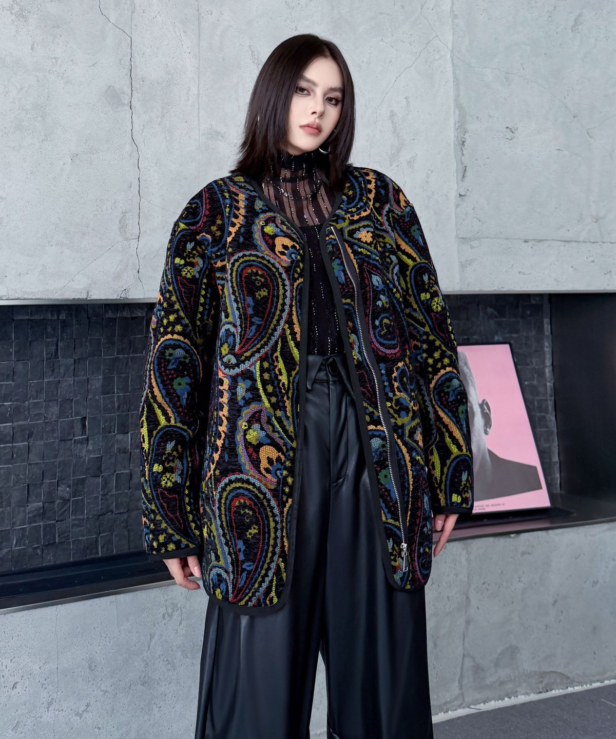 Jacquard Paisley Quilted Jacket