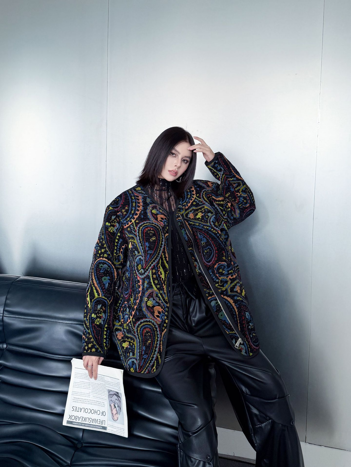 Jacquard Paisley Quilted Jacket