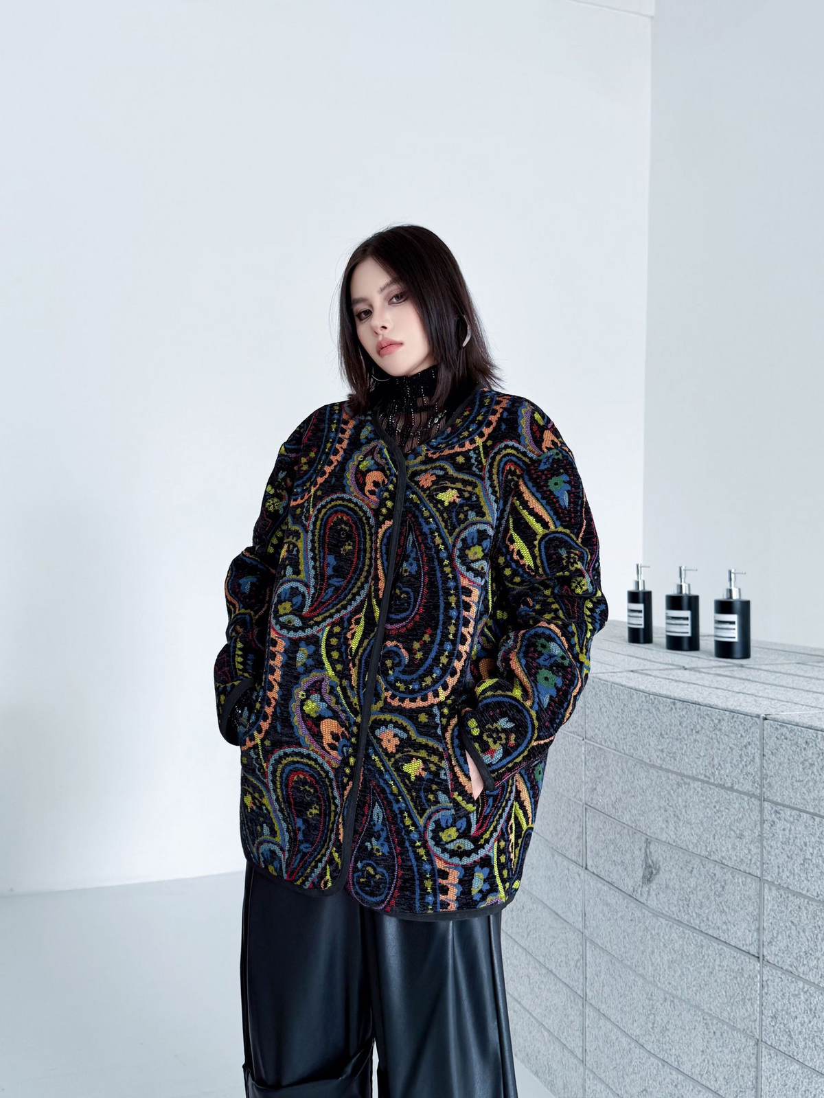 Jacquard Paisley Quilted Jacket