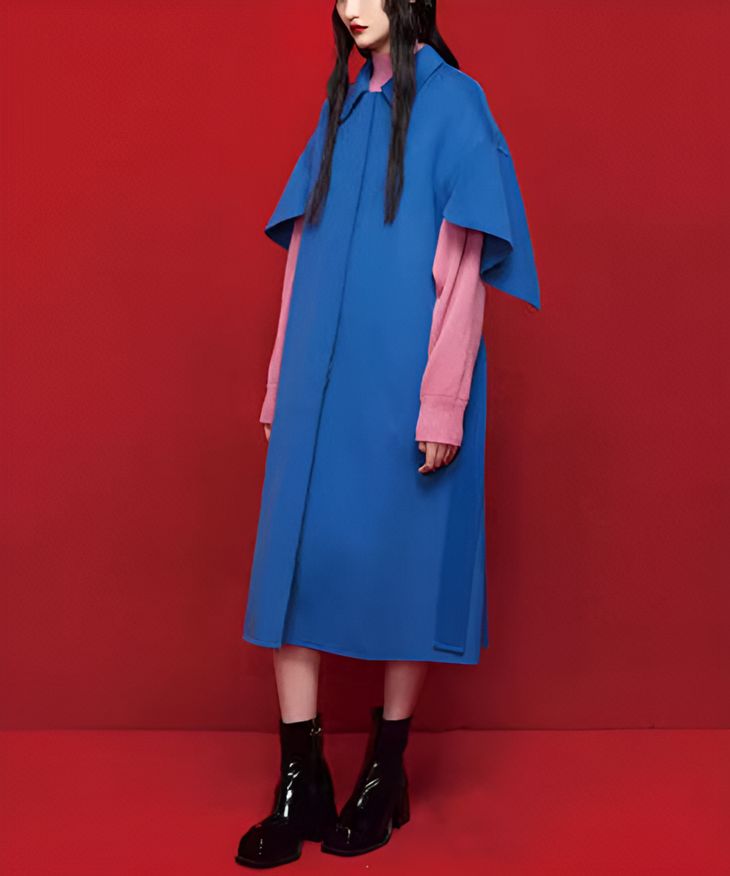 Cape Sleeve Belt Coat