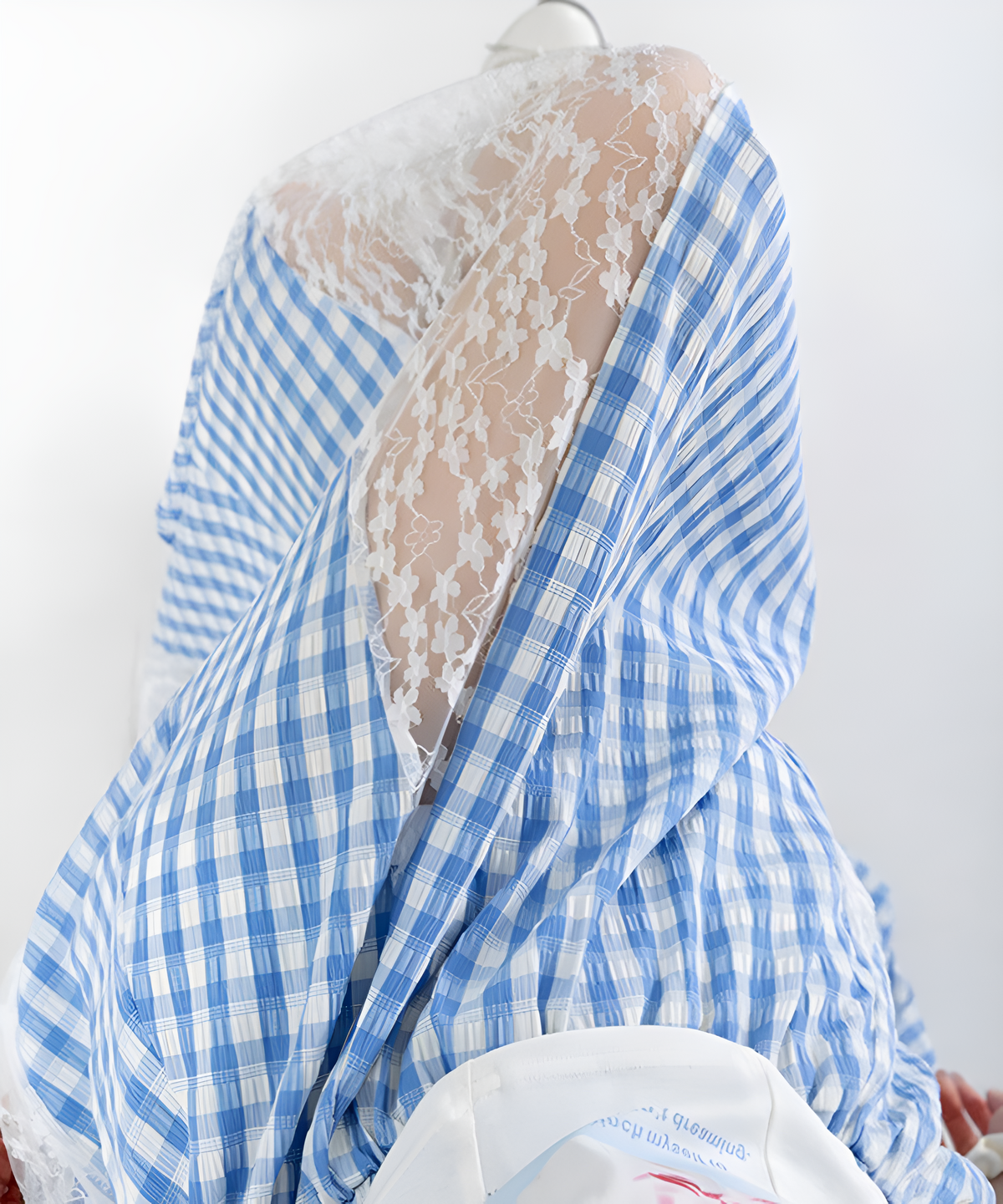 Sky Lace Check Skirt