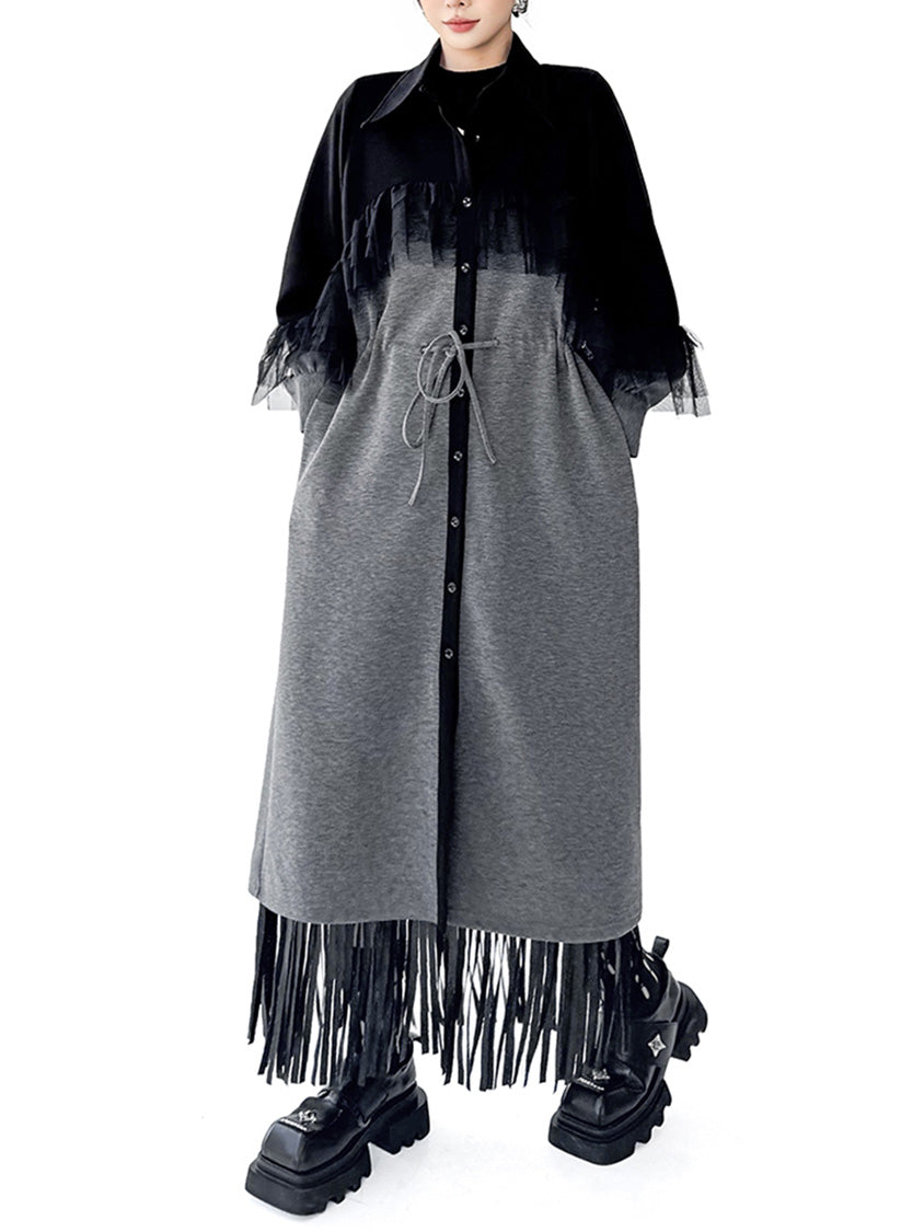 Tulle Layered Long Coat