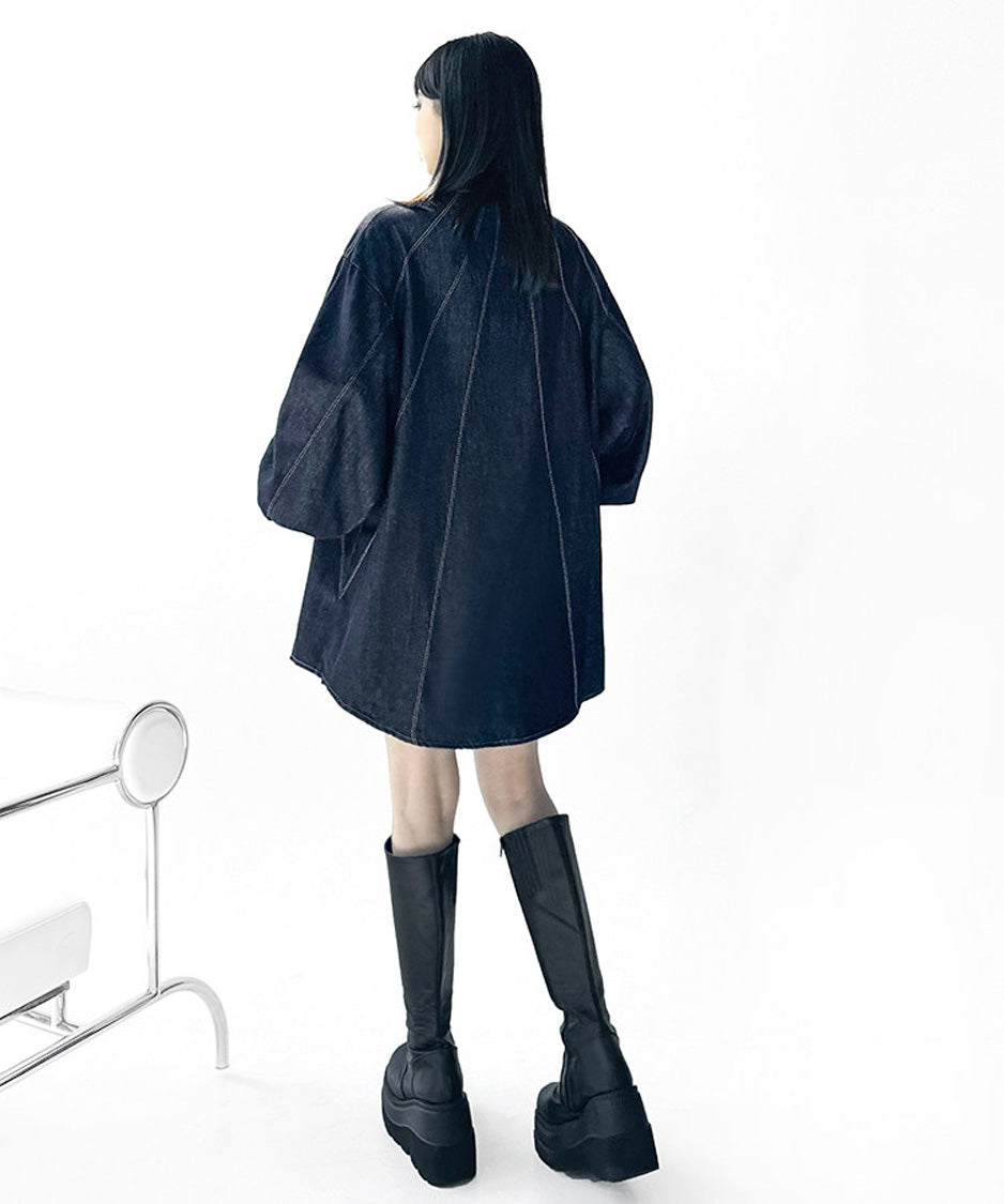 Ray Stitch Denim Shirt Blue 背面