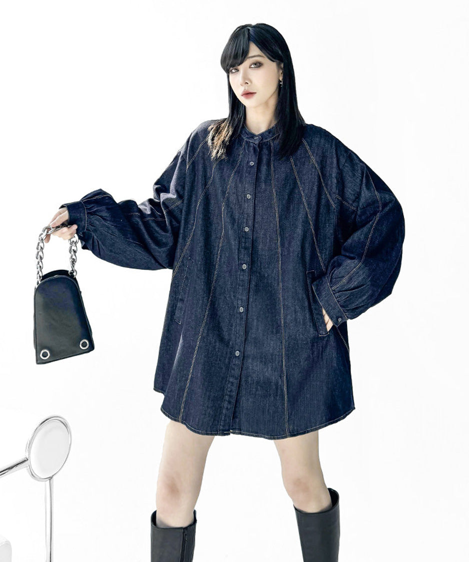 Ray Stitch Denim Shirt Blue 正面