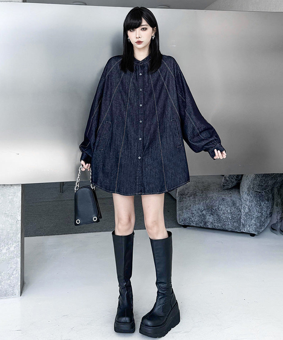 Ray Stitch Denim Shirt Blue 正面