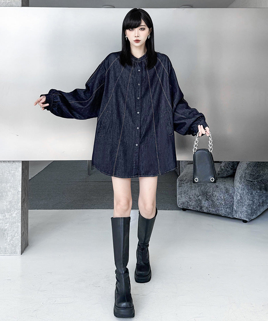 Ray Stitch Denim Shirt Blue 正面