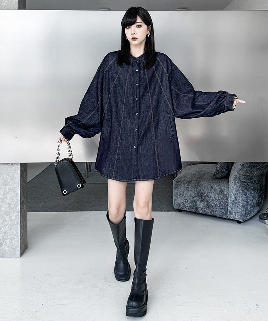 Ray Stitch Denim Shirt Blue 正面