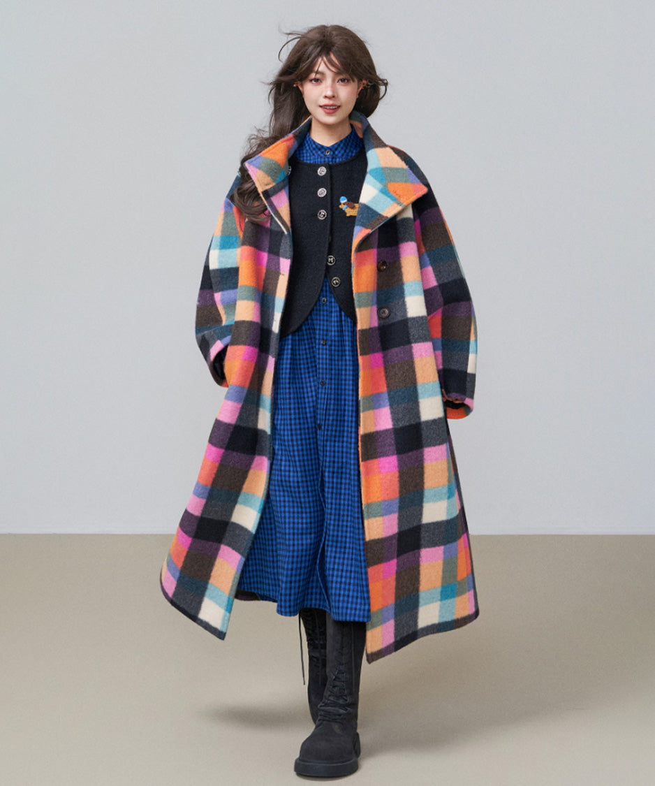 CA-451 Chromatic Check Coat 着用画像