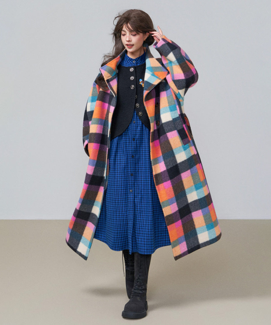 CA-451 Chromatic Check Coat 着用画像