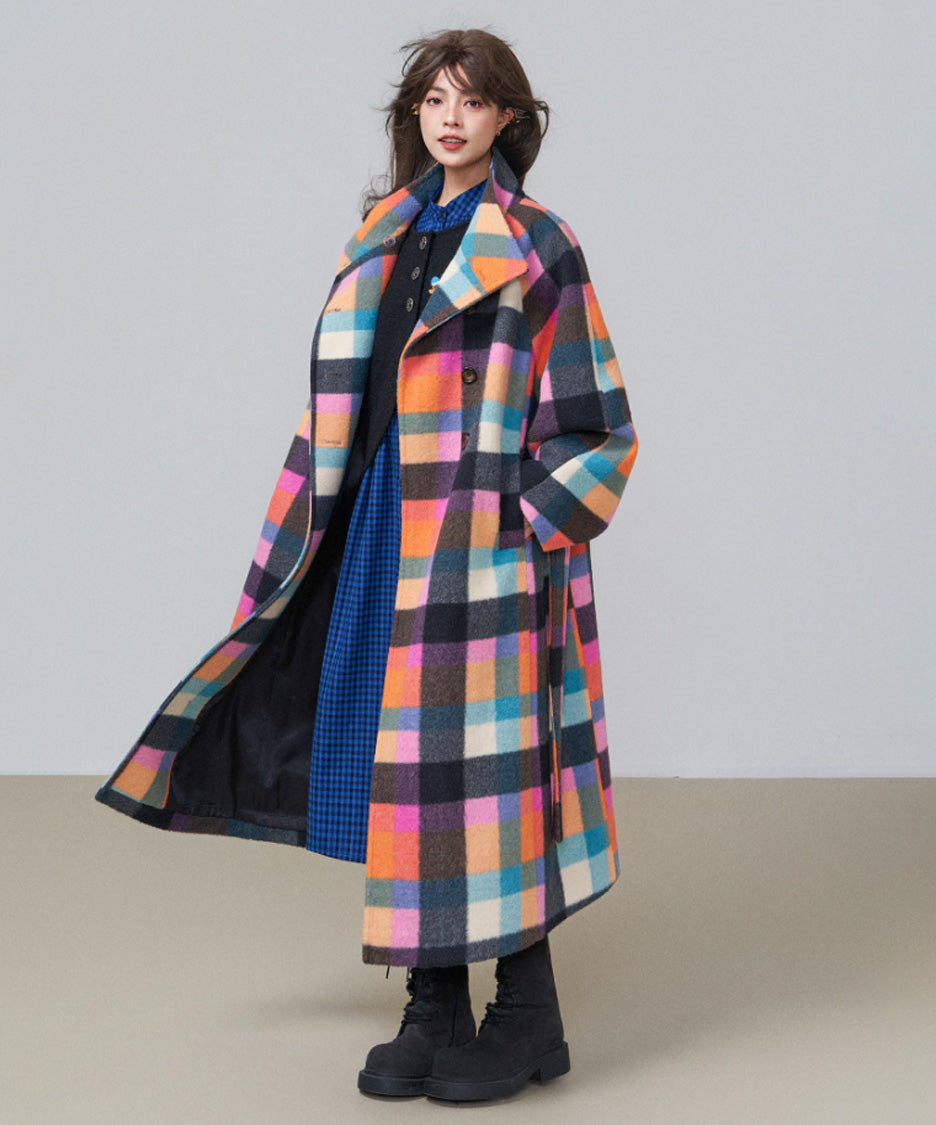 CA-451 Chromatic Check Coat 着用画像
