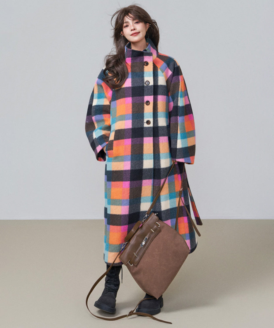 CA-451 Chromatic Check Coat 着用画像