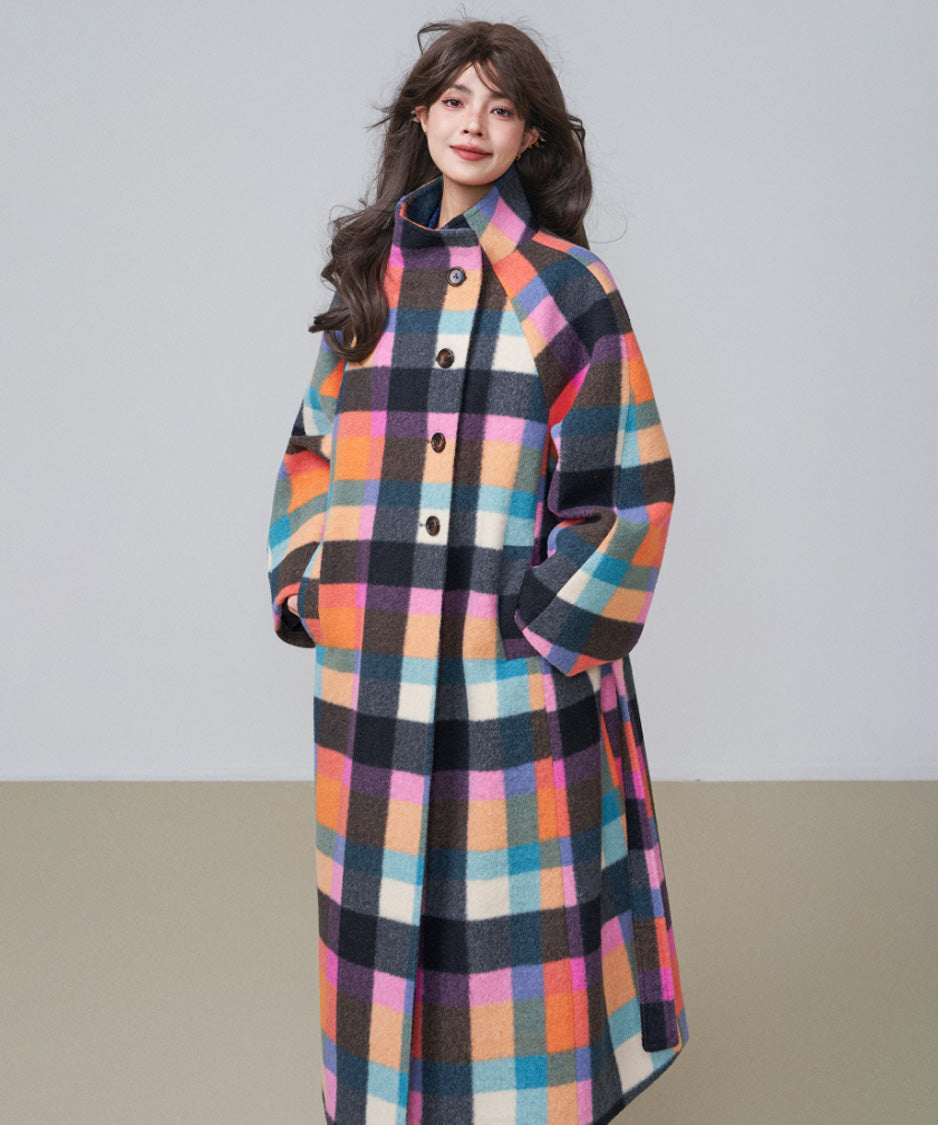CA-451 Chromatic Check Coat 着用画像
