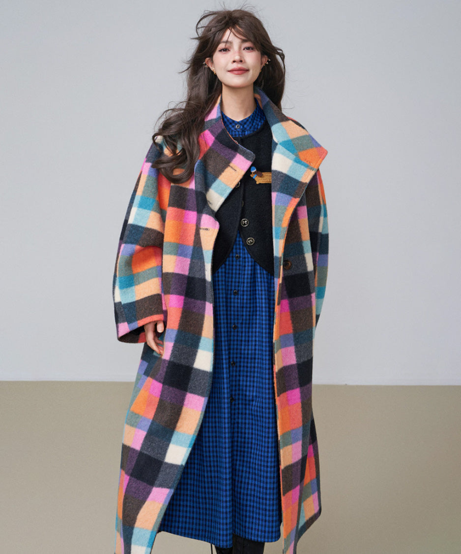 CA-451 Chromatic Check Coat 着用画像