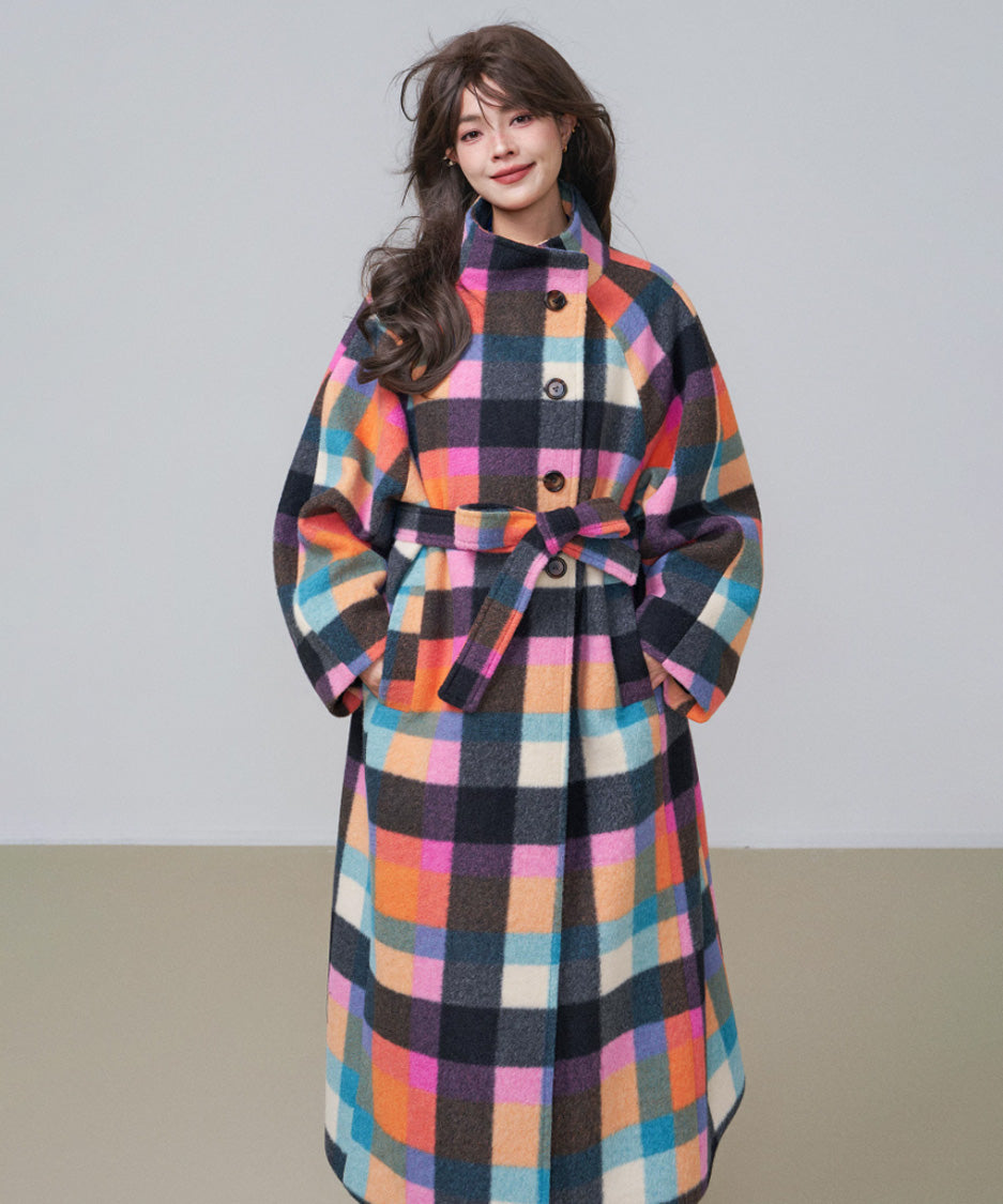 CA-451 Chromatic Check Coat 着用画像