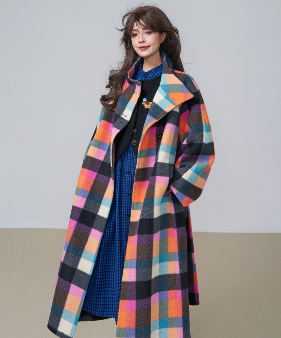 CA-451 Chromatic Check Coat 着用画像