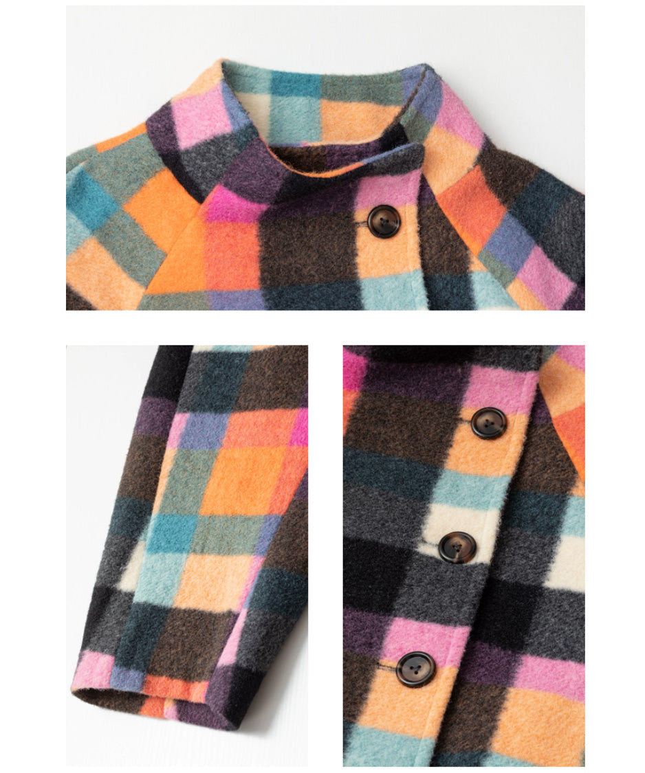 CA-451 Chromatic Check Coat 襟・袖・ボタンの詳細