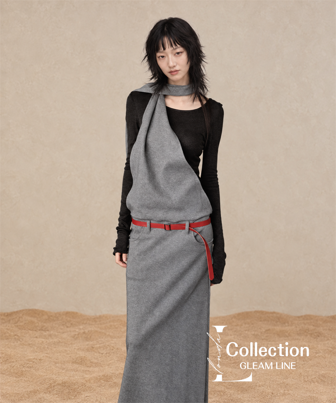 Serane Layered Dress — Gray — 10