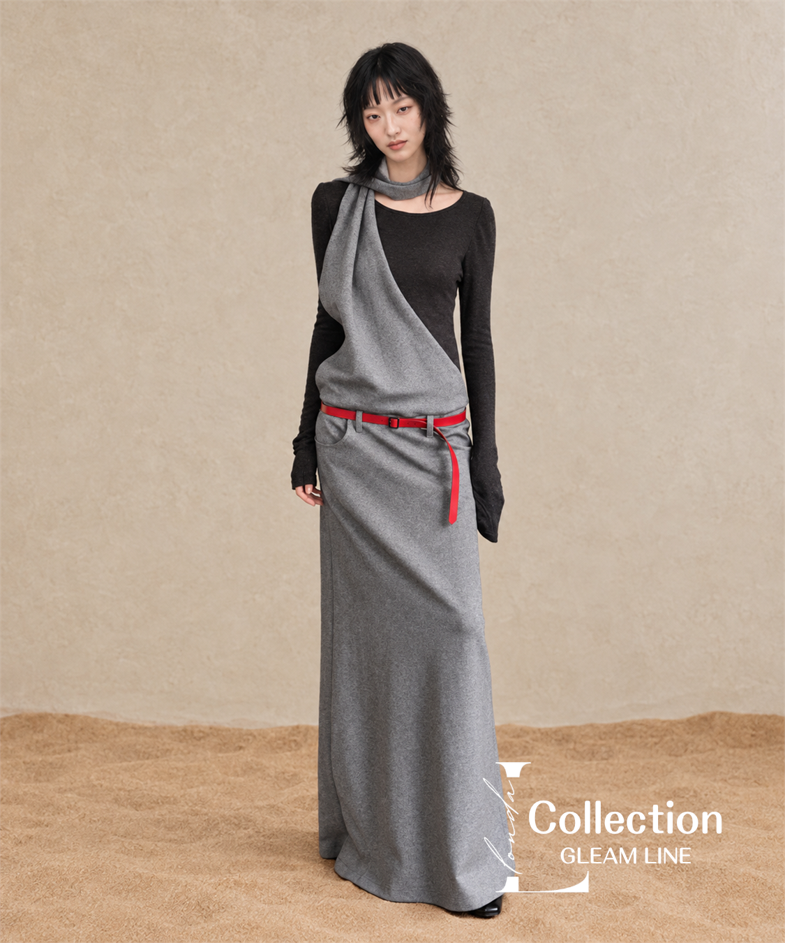 Serane Layered Dress — Gray — 11
