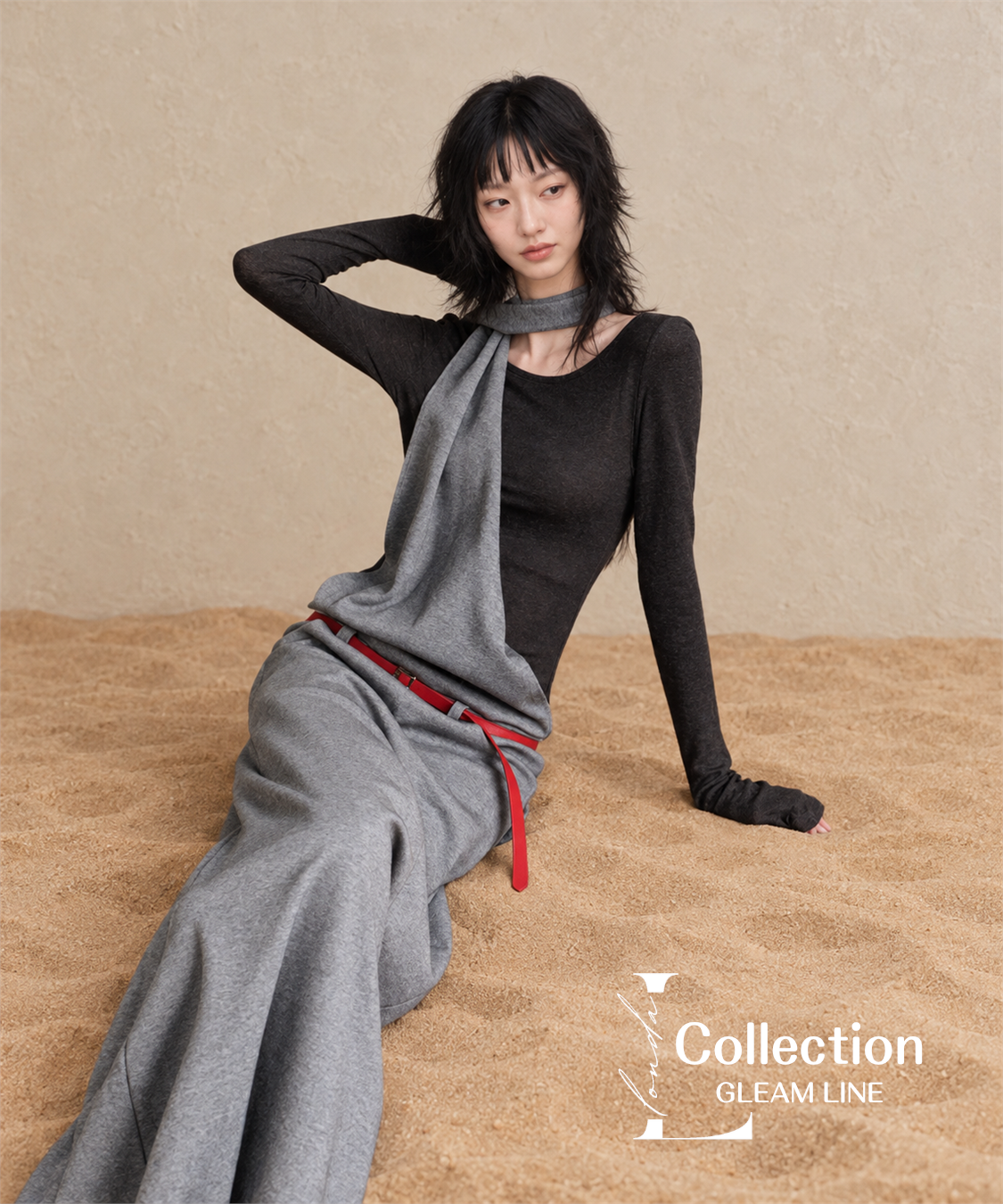 Serane Layered Dress — Gray — 13