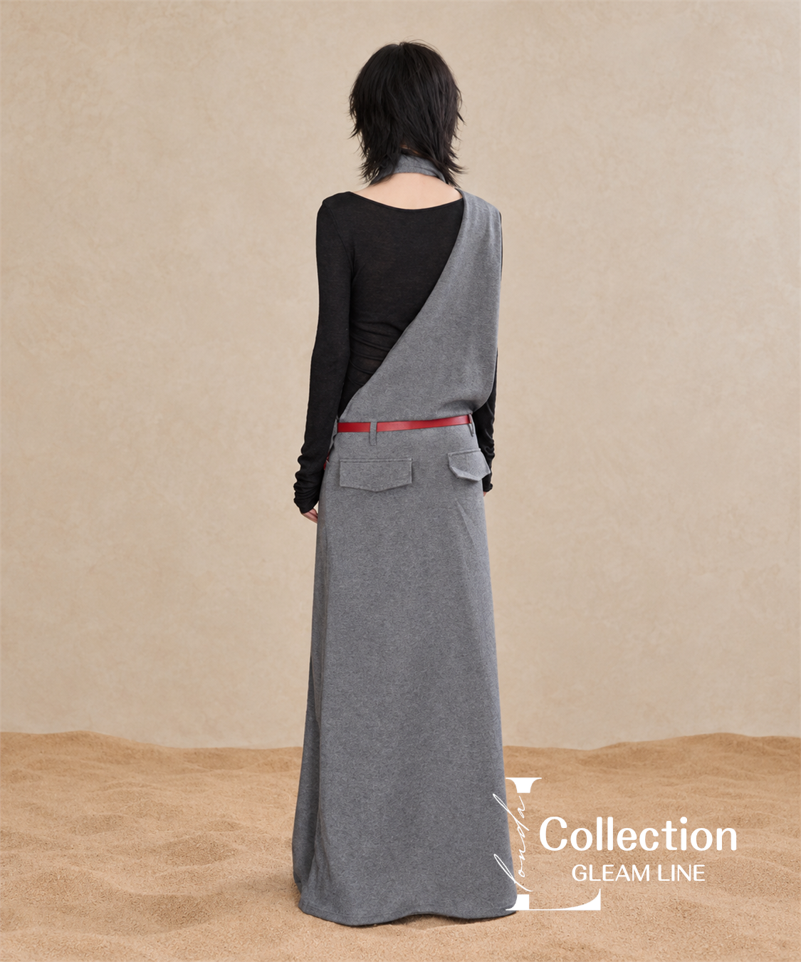 Serane Layered Dress — Gray — 18