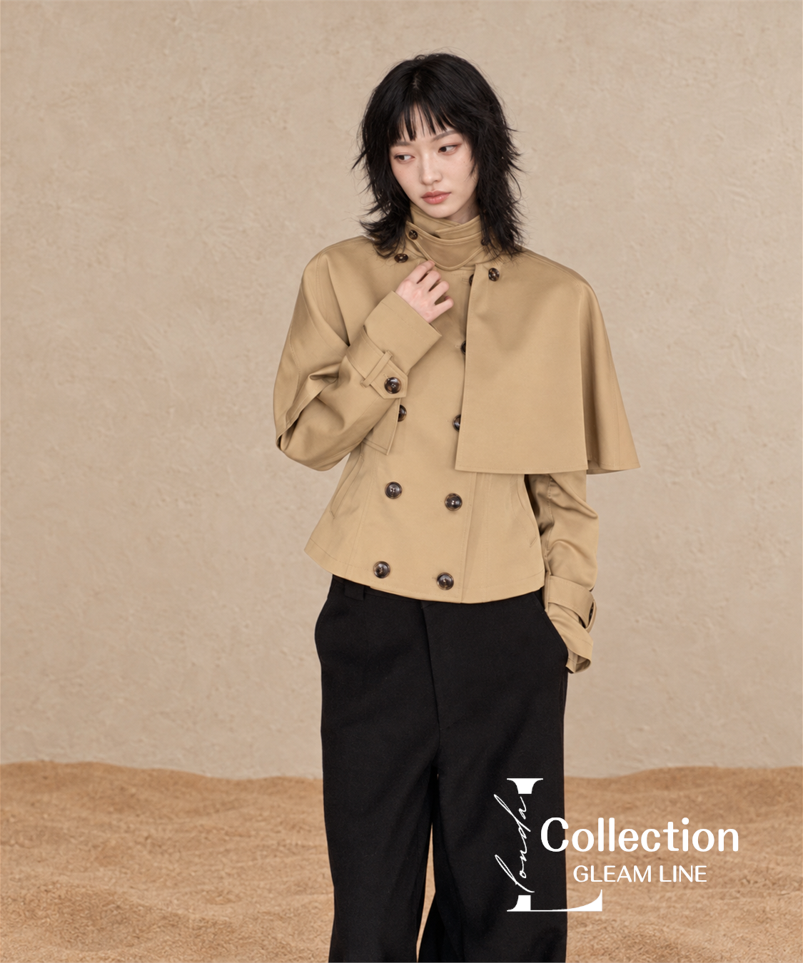 Veyra Cape Trench Coat — Khaki — 11