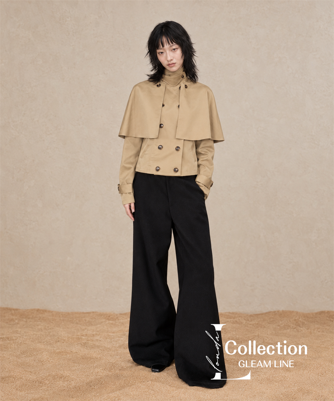 Veyra Cape Trench Coat — Khaki — 12