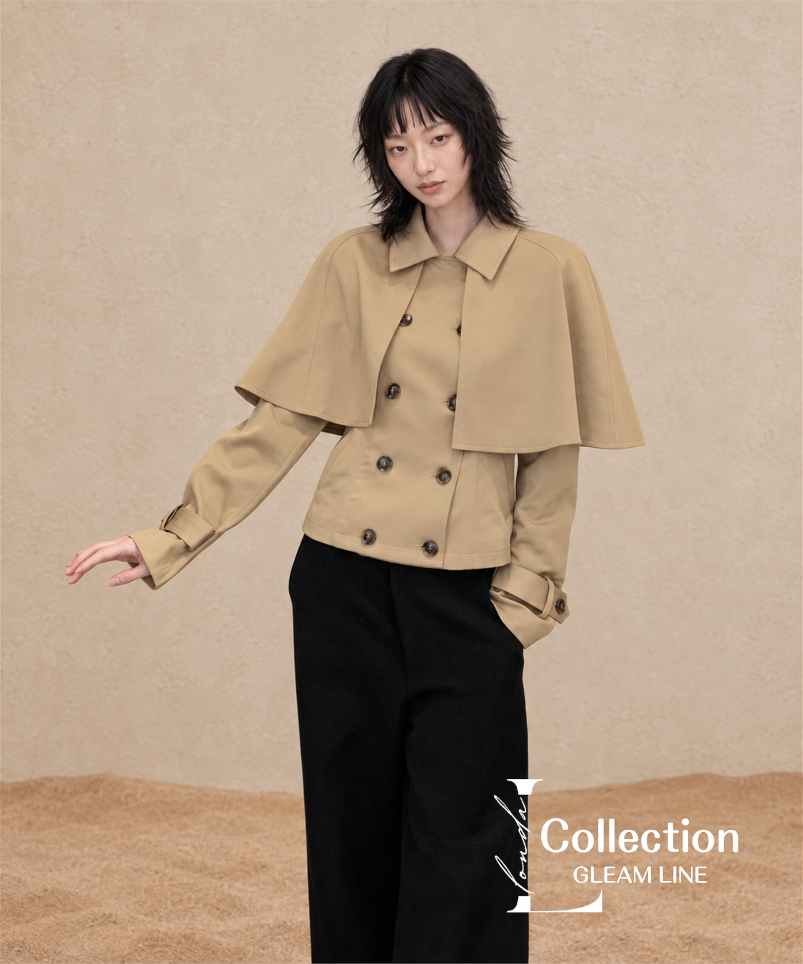 Veyra Cape Trench Coat — Khaki — 7