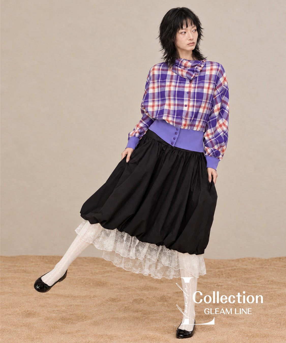 Violetta Plaid Series — スカートのボリュームとレースの動き
