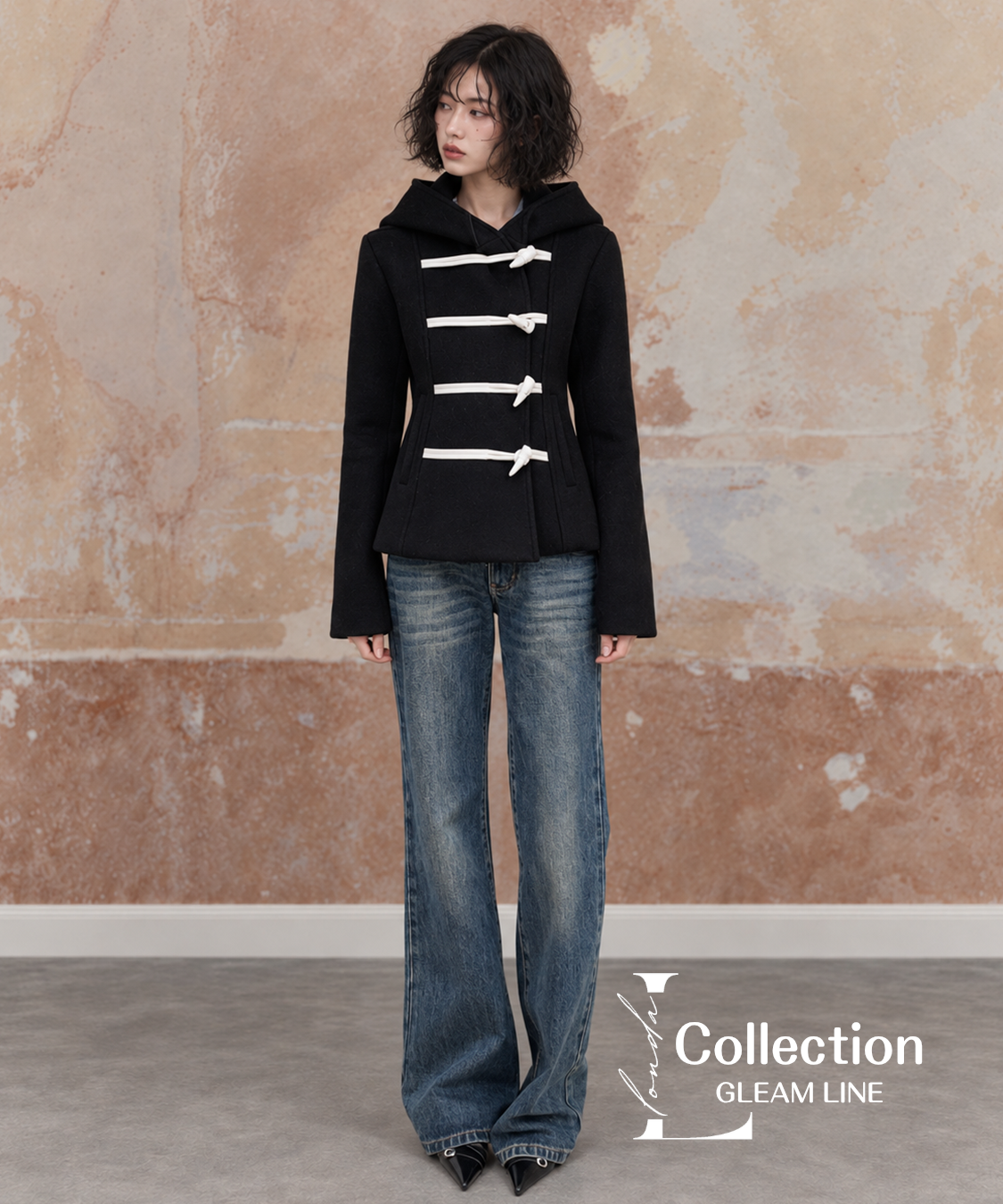 Elvane Toggle Coat — Black, view 2