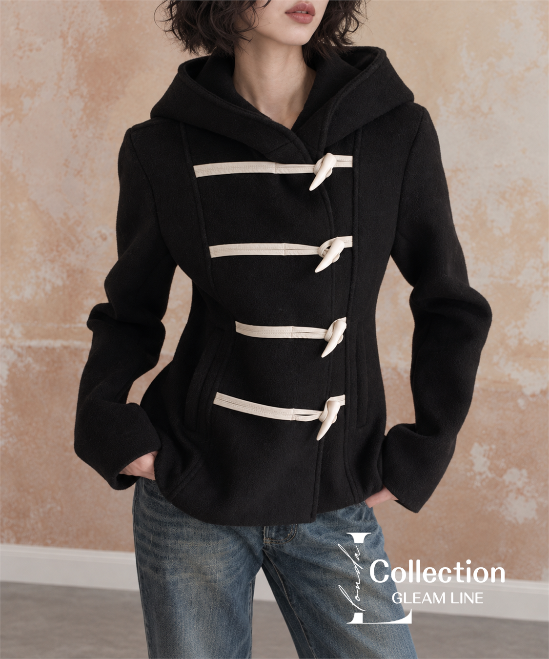 Elvane Toggle Coat — Black, view 7