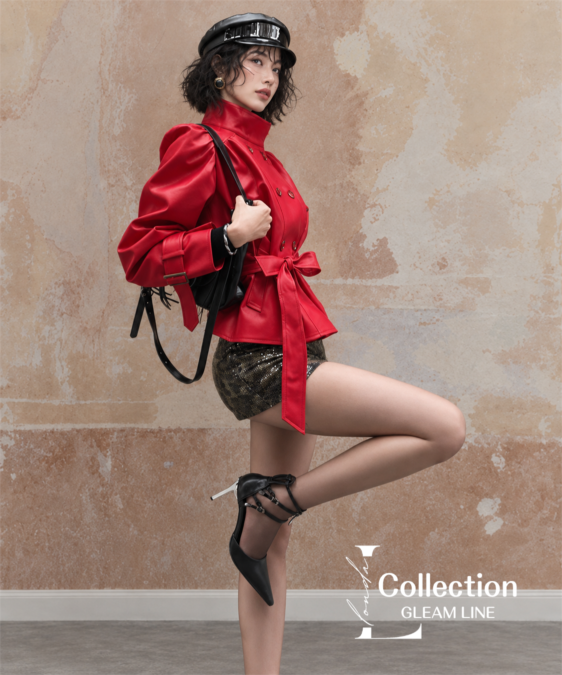 Veyra Belted Jacket - Red, image 5
