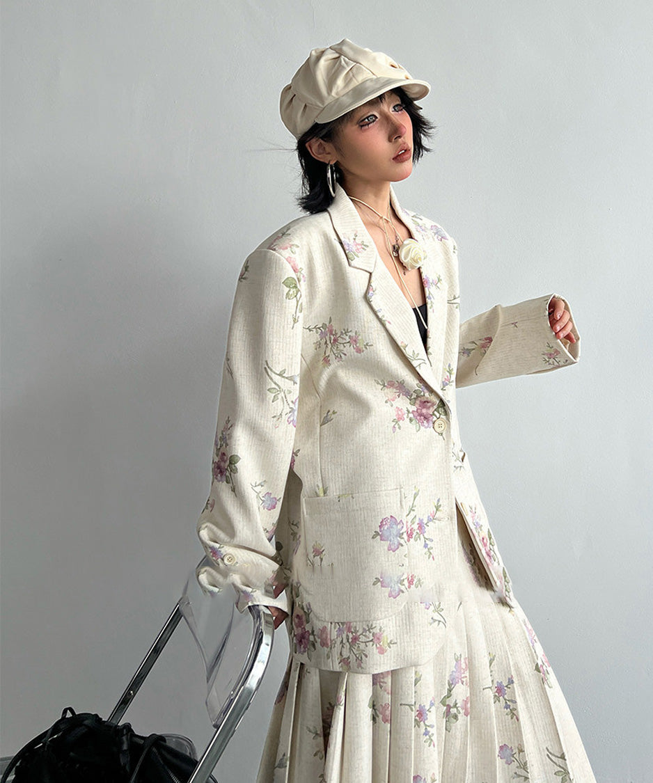 JA-383 アイボリー花柄シリーズ ジャケット着用