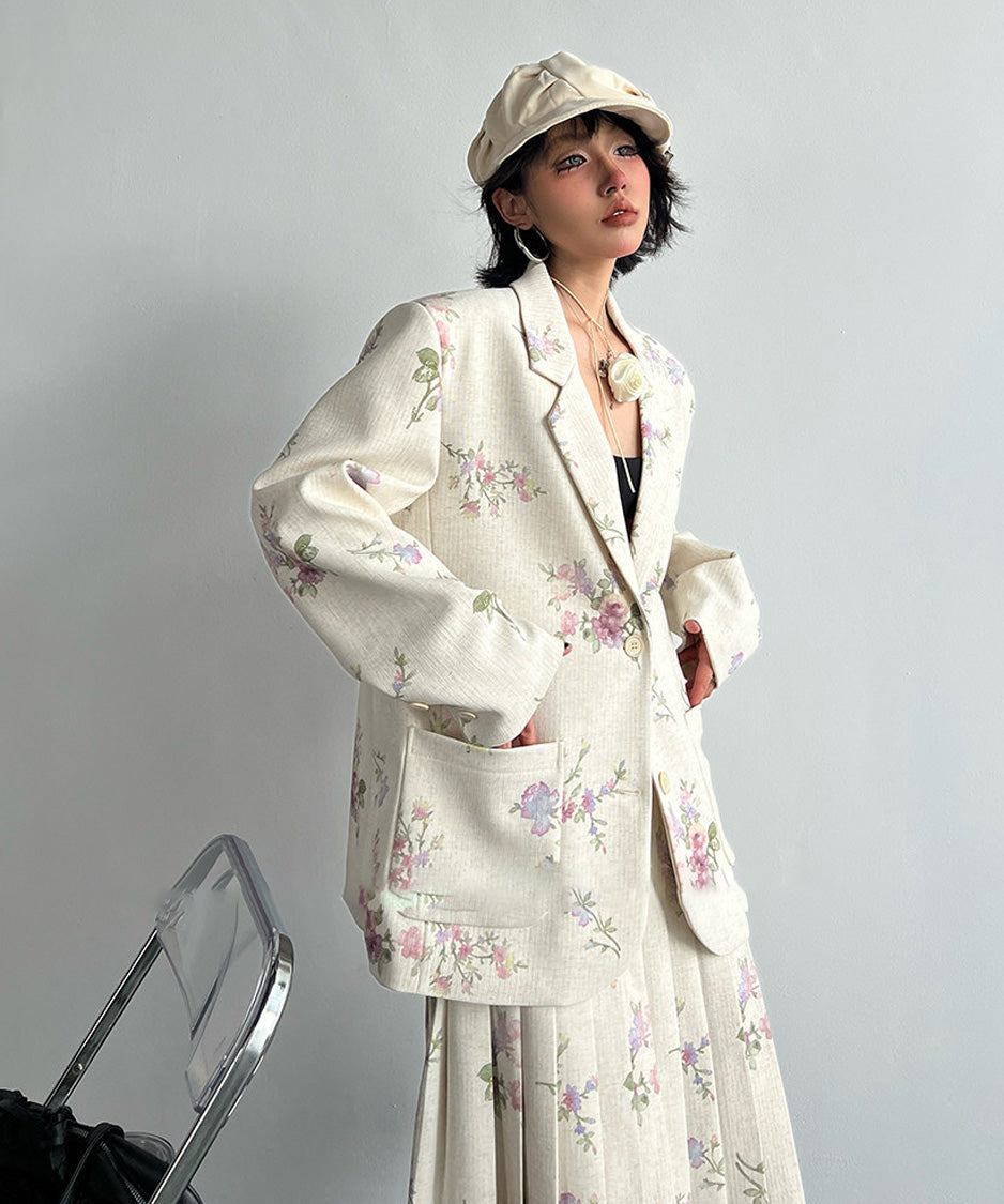 JA-383 アイボリー花柄シリーズ ジャケット着用