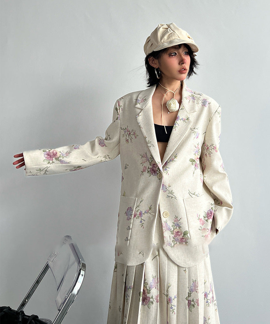JA-383 アイボリー花柄シリーズ ジャケット着用