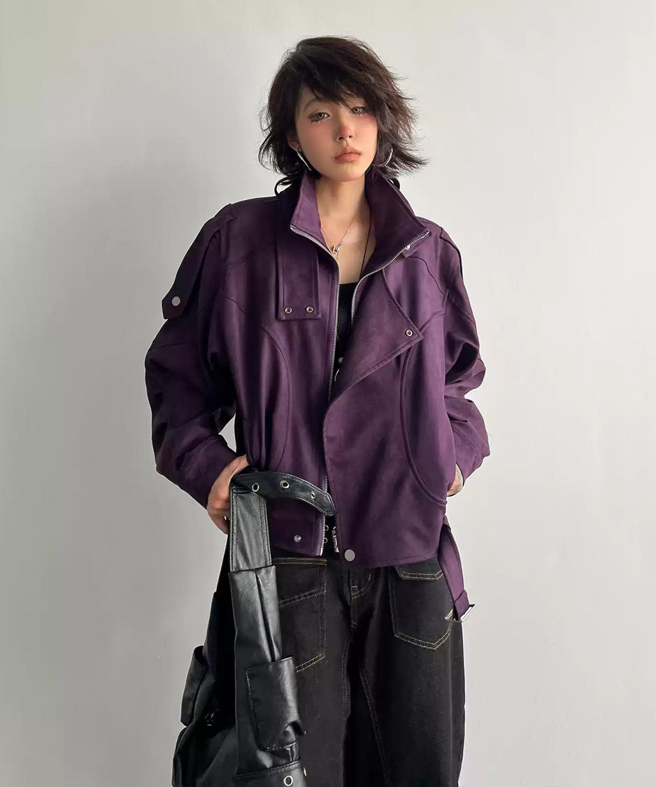 JA-384 Purple ジャケット モデル着用 上半身 6