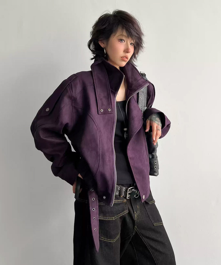 JA-384 Purple ジャケット モデル着用 上半身 7