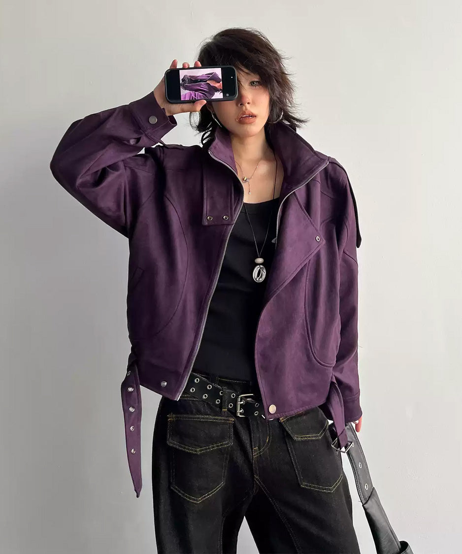 JA-384 Purple ジャケット モデル着用 上半身 9