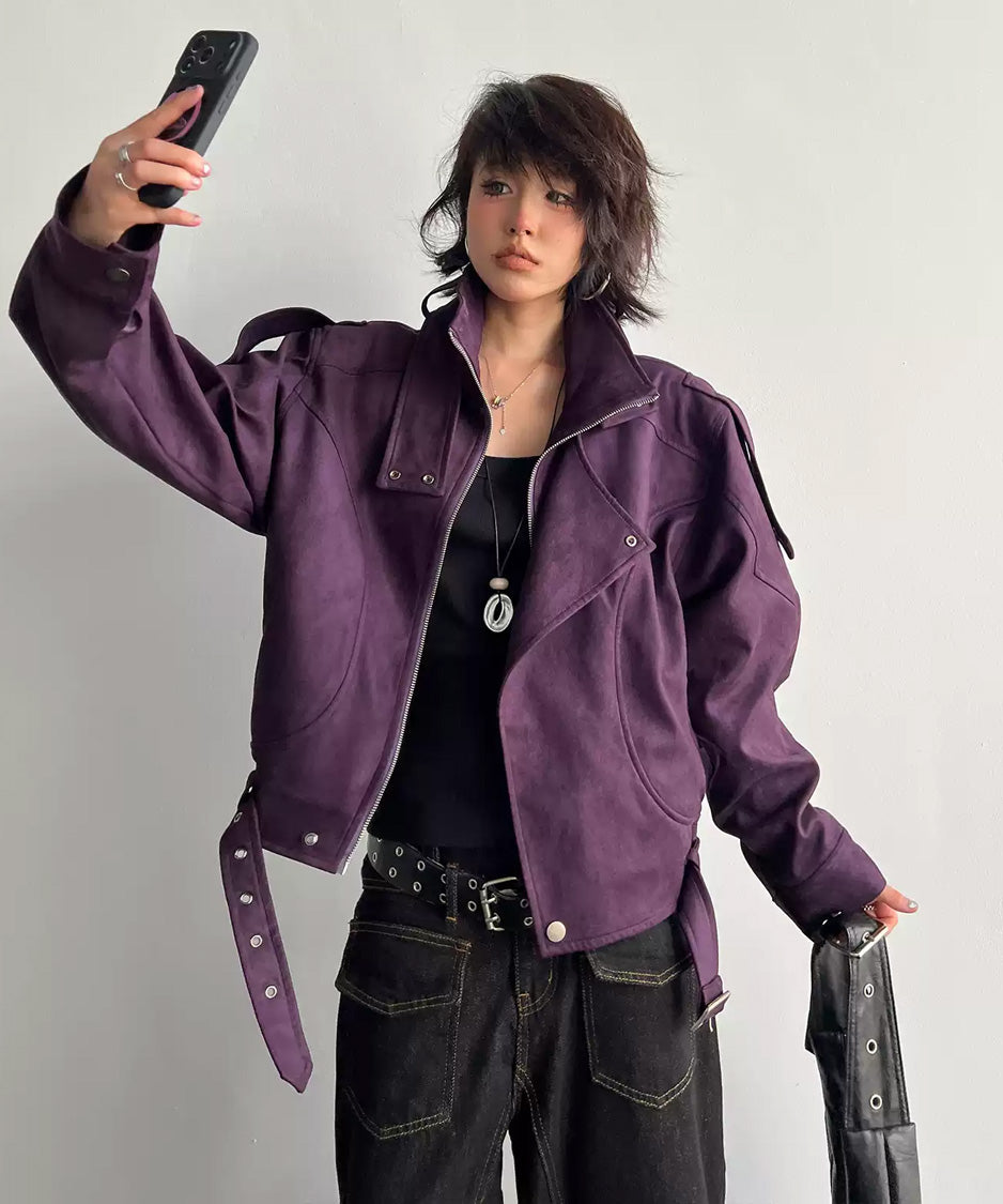 JA-384 Purple ジャケット モデル着用 上半身 10