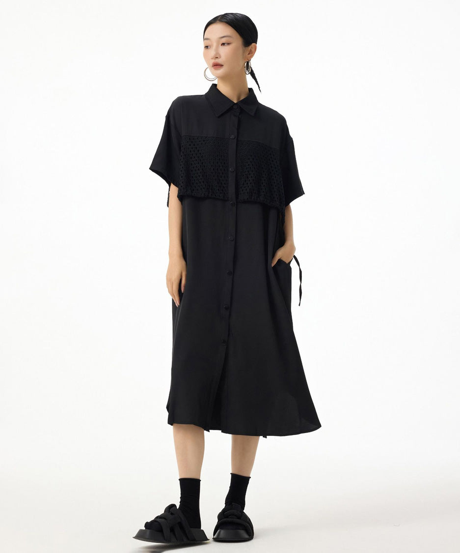 Mesh Layer Flow Dress