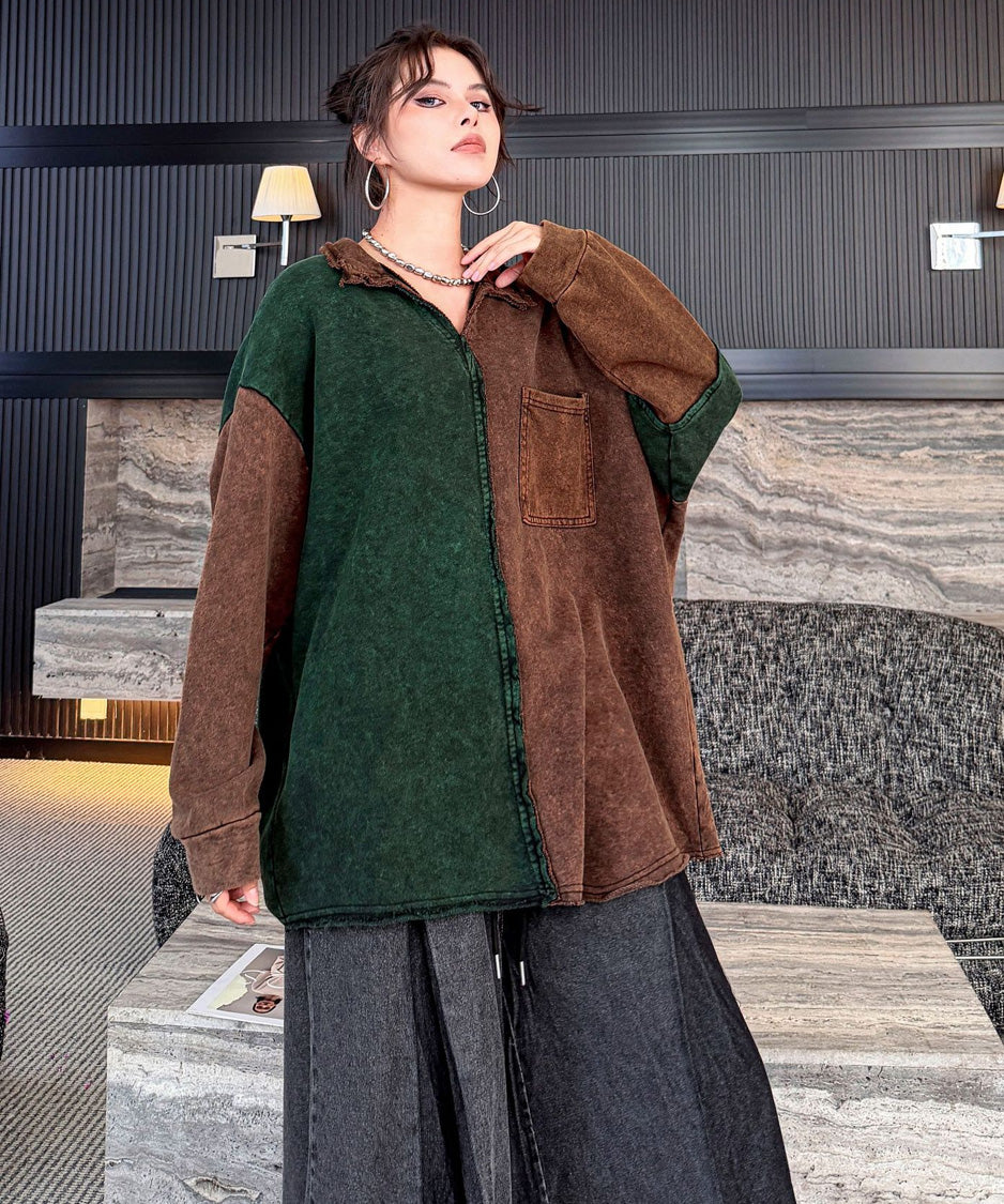 Split Panel Collar Shirt